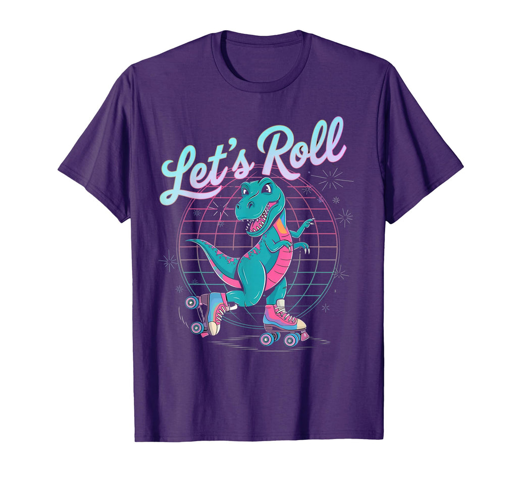Roller Skating Party Favors Dinosaur T-Shirt - Custom Art Print Unisex - T-Shirt, Sweatshirt, Hoodie