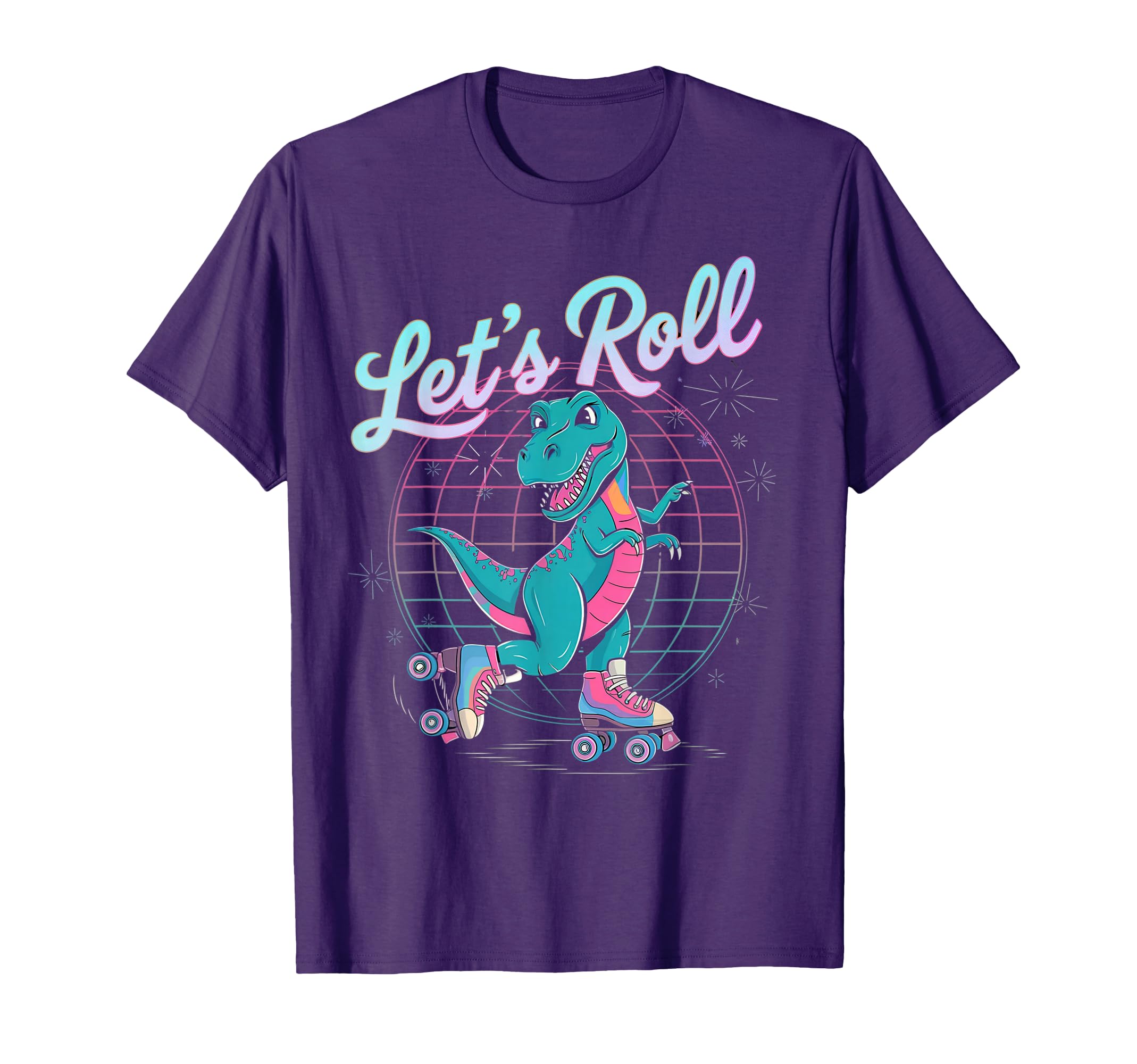 Roller Skating Party Favors Dinosaur T-Shirt - Custom Art Print Unisex - T-Shirt, Sweatshirt, Hoodie