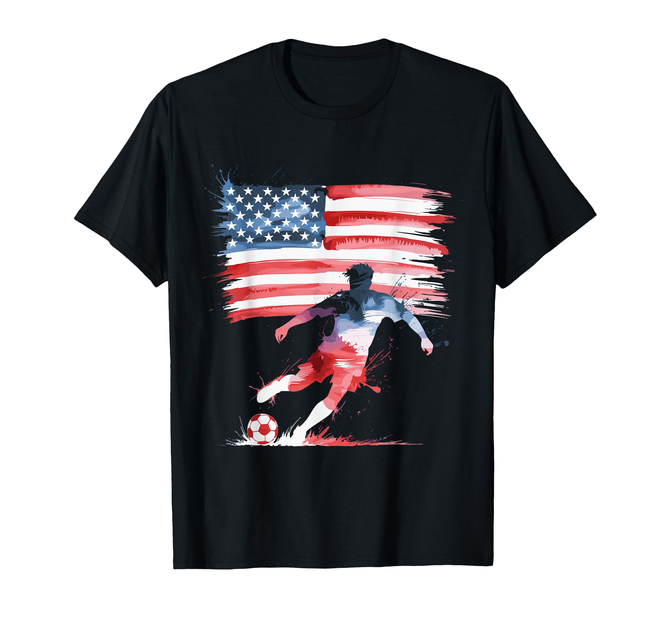 Funny Soccer Player Patriotic American T-Shirt - Trendy Graphic for Adults - T-Shirt, Sweatshirt, Hoodie