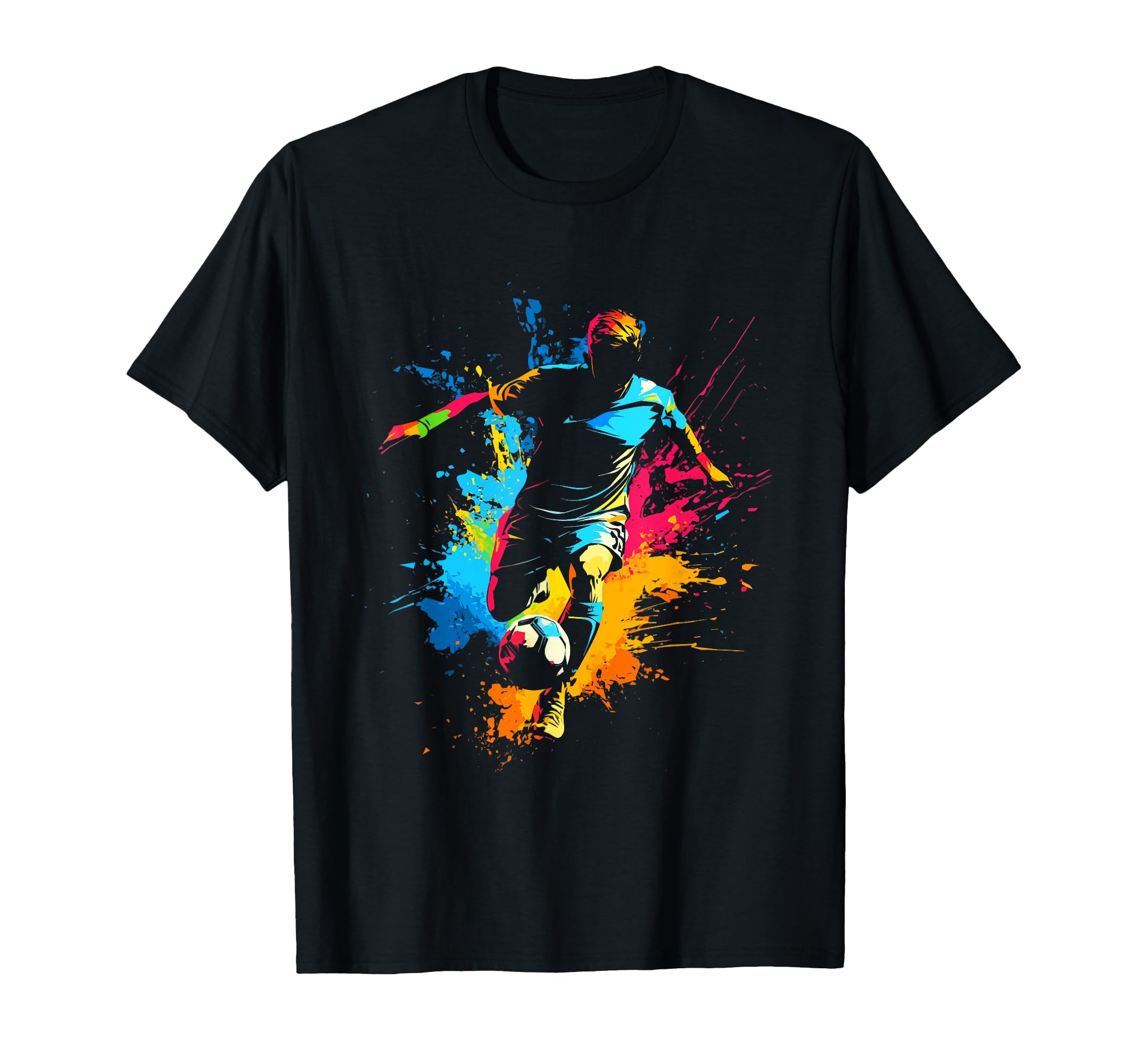 Ball Game Football Paint Splash Soccer T-Shirt - Unique Graphic Unisex - T-Shirt, Sweatshirt, Hoodie