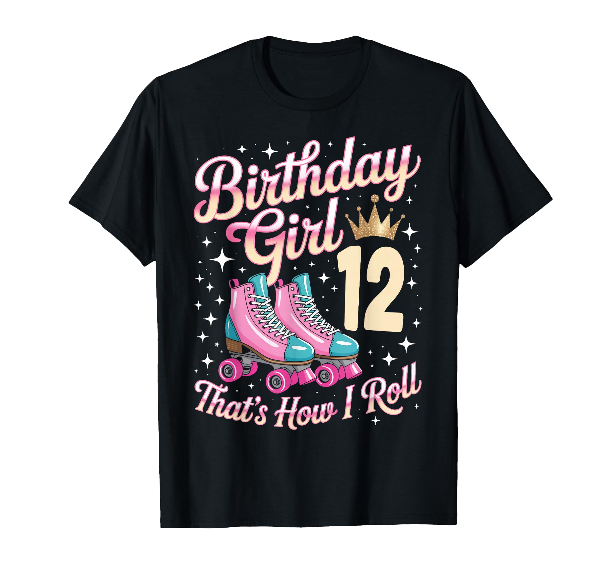 Birthday 12 Roller Skating 12Th T-Shirt - Trendy Graphic Men Women - T-Shirt, Sweatshirt, Hoodie