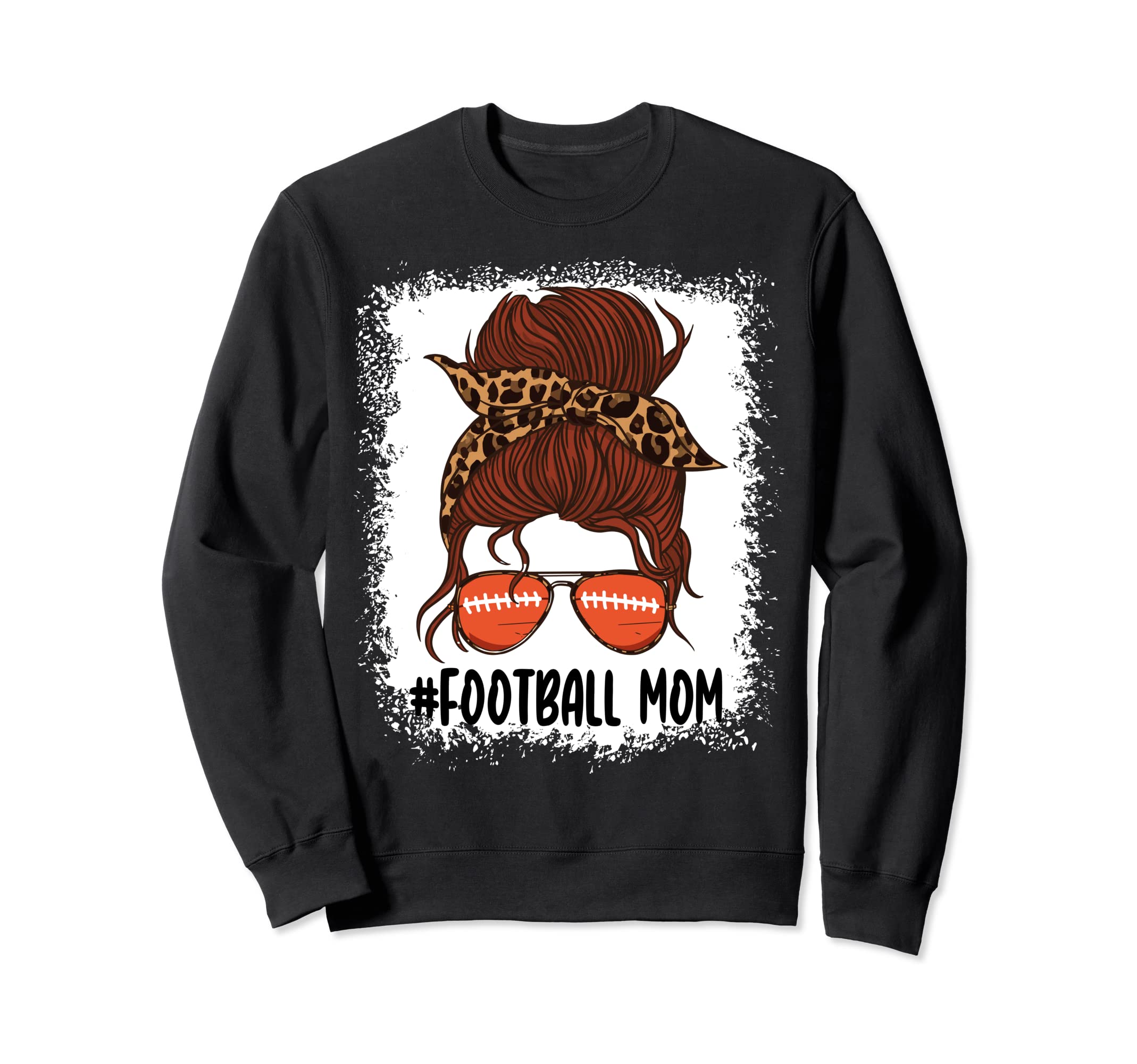 Messy Bun Football Mom Life Sweatshirt - Minimalist Print Men Women - T-Shirt, Sweatshirt, Hoodie