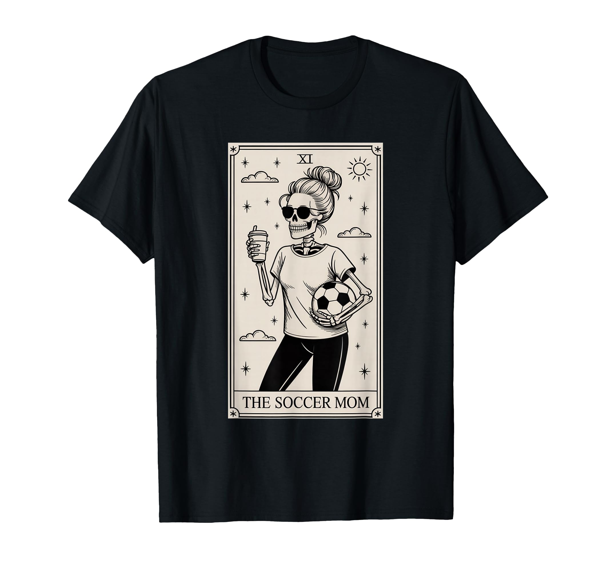 Soccer Mom Skeleton Tarot Card T-Shirt - Casual Everyday Wear Unisex - T-Shirt, Sweatshirt, Hoodie