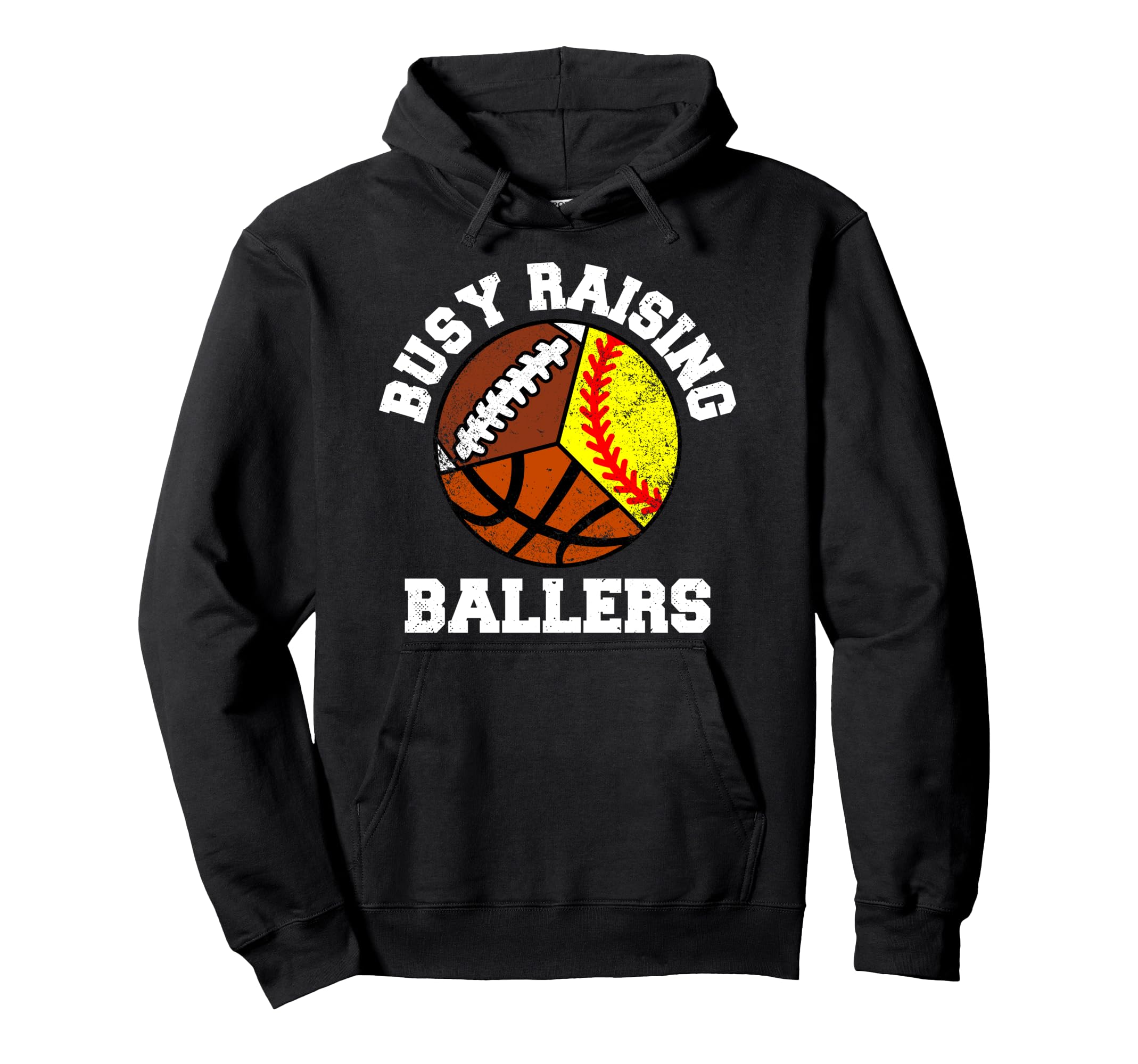 Busy Raising Ballers Funny Softball Hoodie - Aesthetic Graphic for Adults - T-Shirt, Sweatshirt, Hoodie