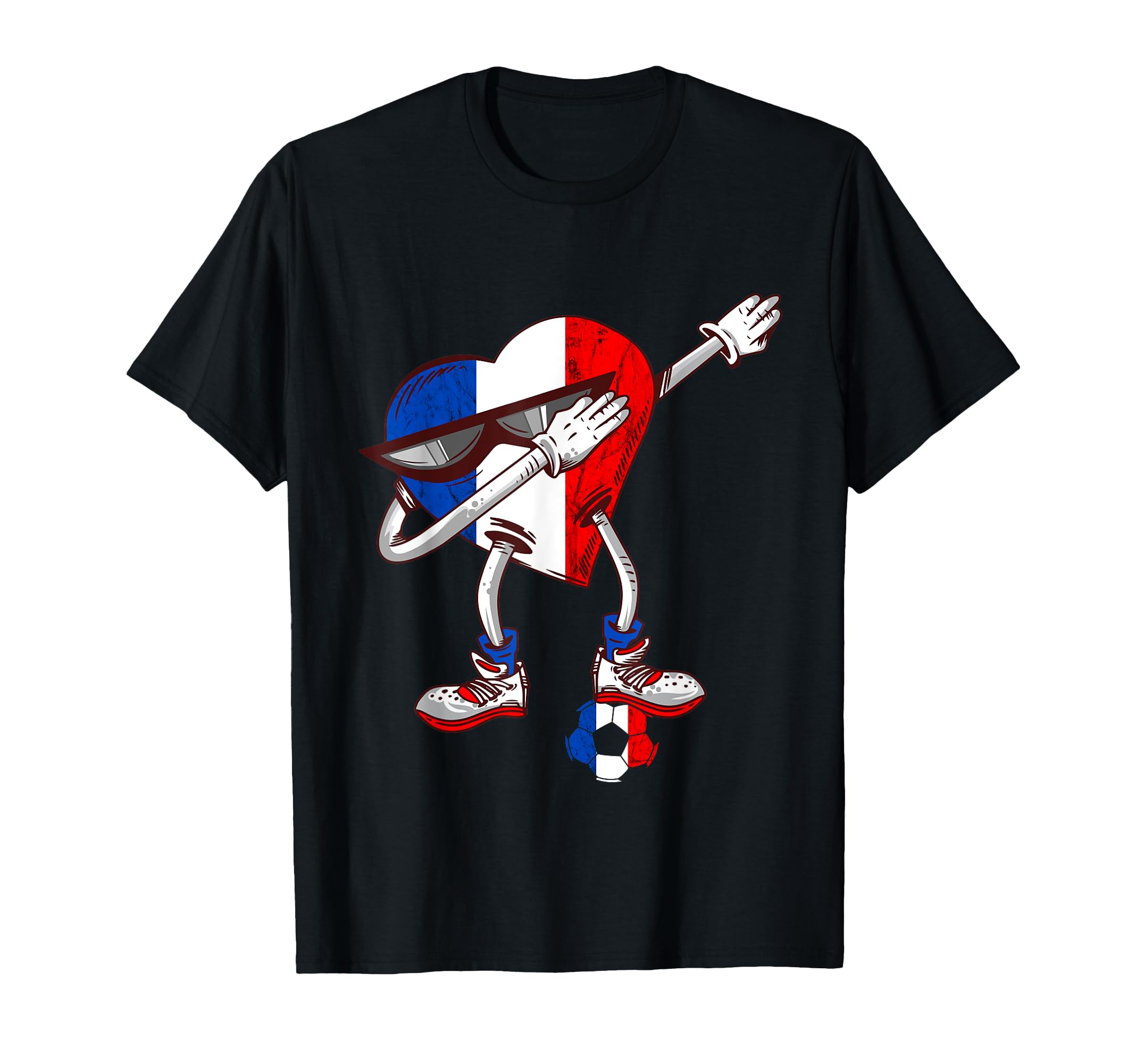 French Soccer Team Dabbing Heart T-Shirt - Streetwear Style for Adults - T-Shirt, Sweatshirt, Hoodie