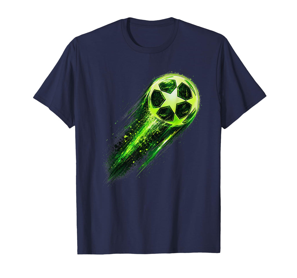 Dynamic Soccer Ball Green Meteor T-Shirt - Streetwear Style for Adults - T-Shirt, Sweatshirt, Hoodie