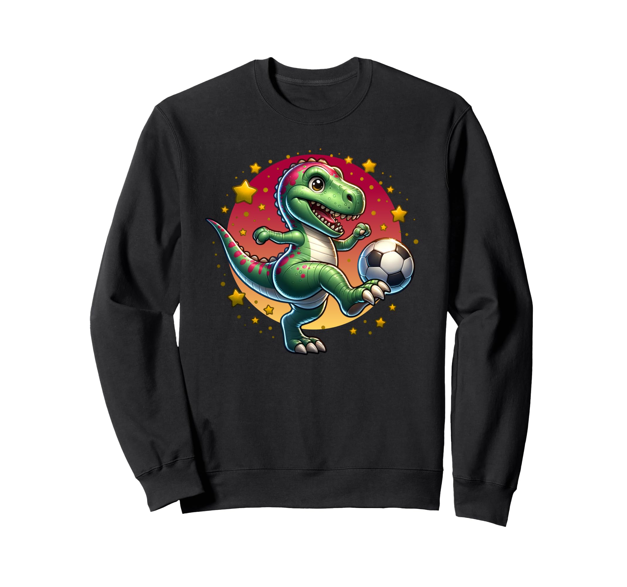 T Rex Dinosaur Kicking Soccer Sweatshirt - Fun Novelty Design Men Women - T-Shirt, Sweatshirt, Hoodie