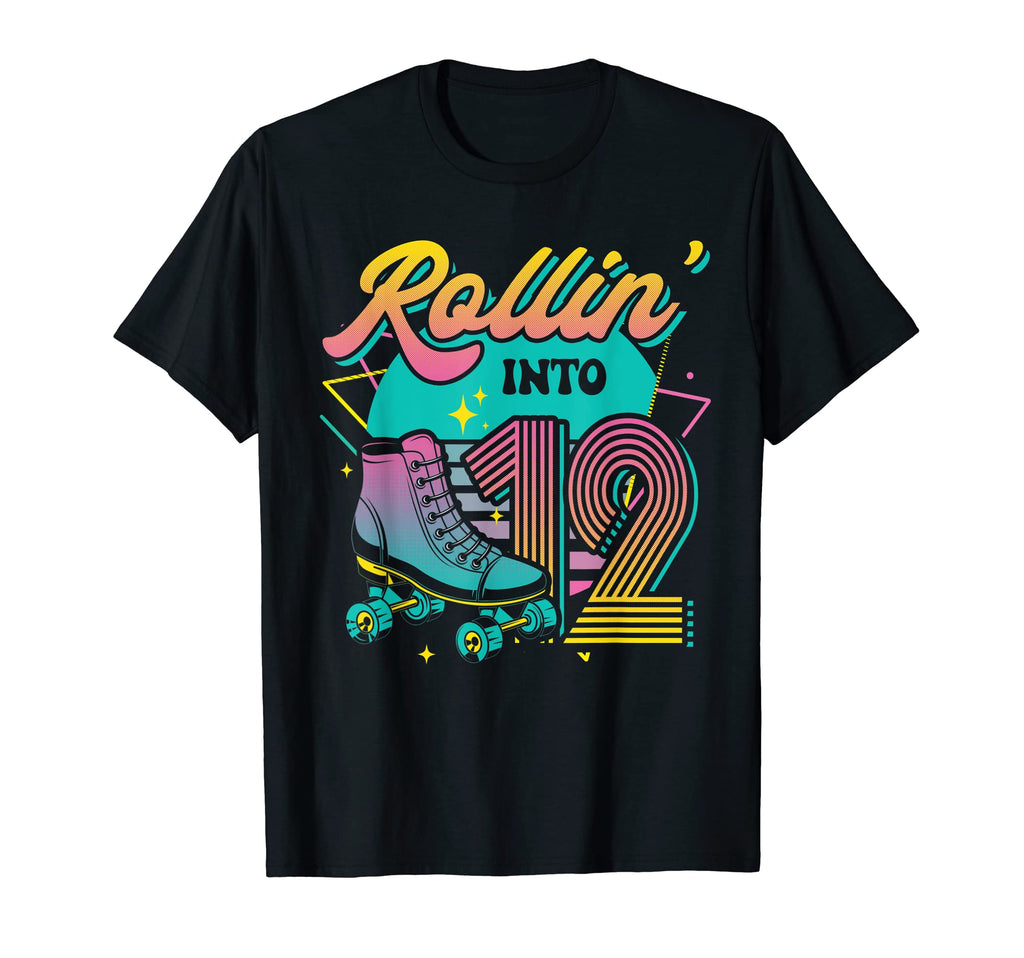 Roller Skate 12Th Birthday Party Rolling T-Shirt - Custom Art Print Unisex - T-Shirt, Sweatshirt, Hoodie