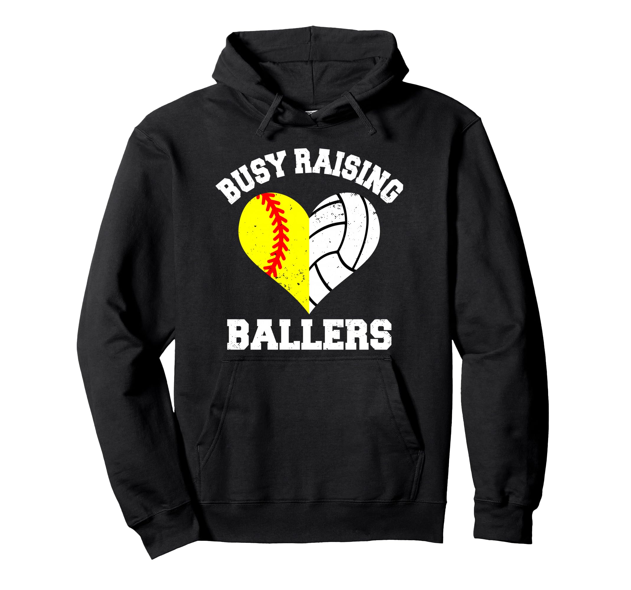 Busy Raising Ballers Softball Hoodie - Casual Everyday Wear for Adults - T-Shirt, Sweatshirt, Hoodie