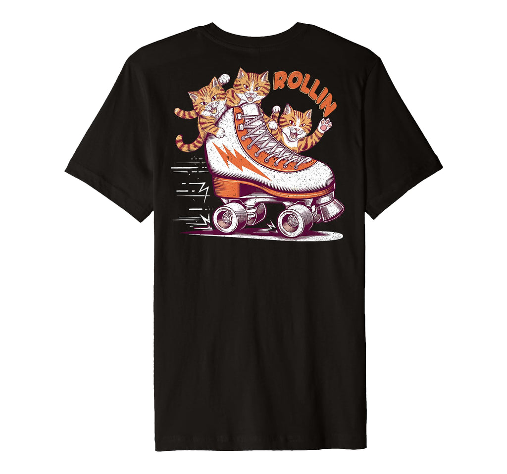 Rollin Funny Cats Roller Skate T-Shirt - Casual Everyday Wear for Adults - T-Shirt, Sweatshirt, Hoodie