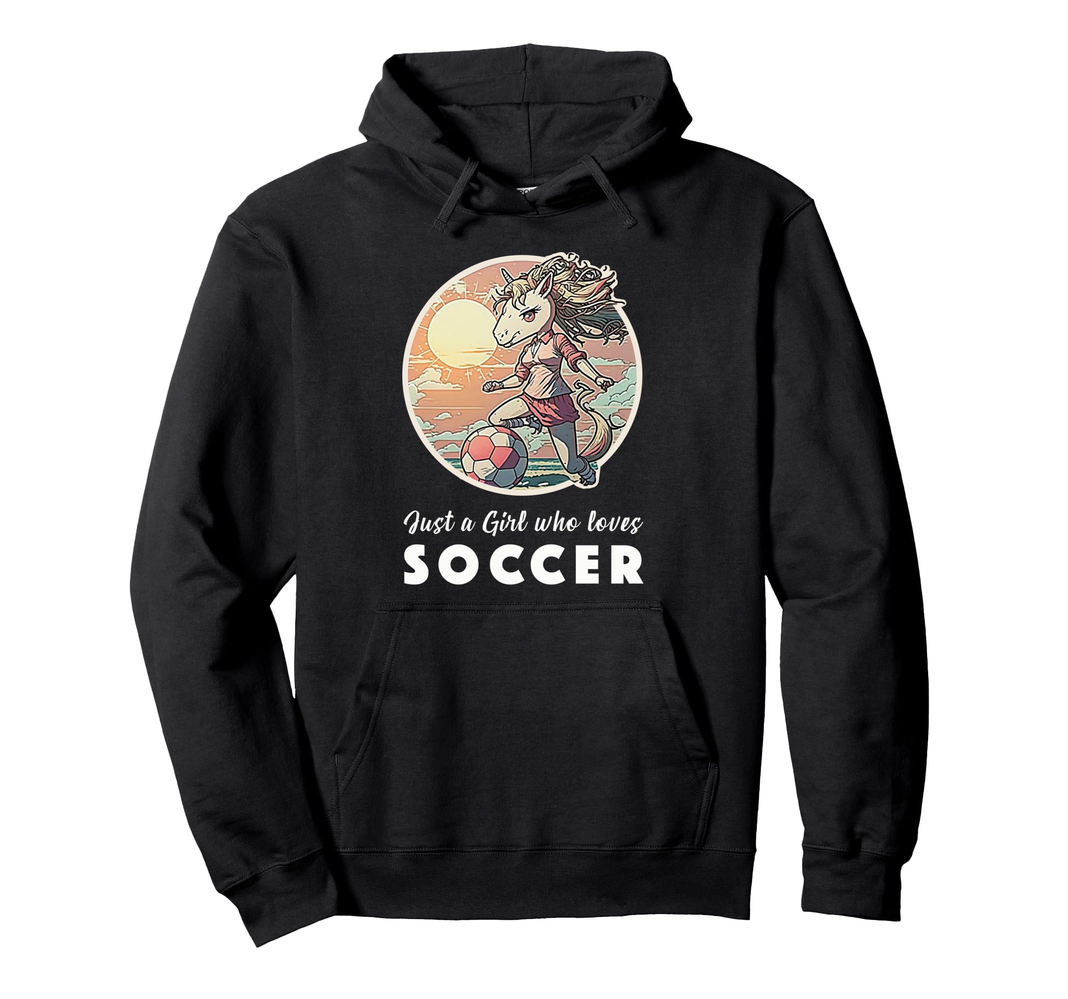 Soccer Anime Manga Unicorn Soccer Hoodie - Novelty Apparel for Adults - T-Shirt, Sweatshirt, Hoodie