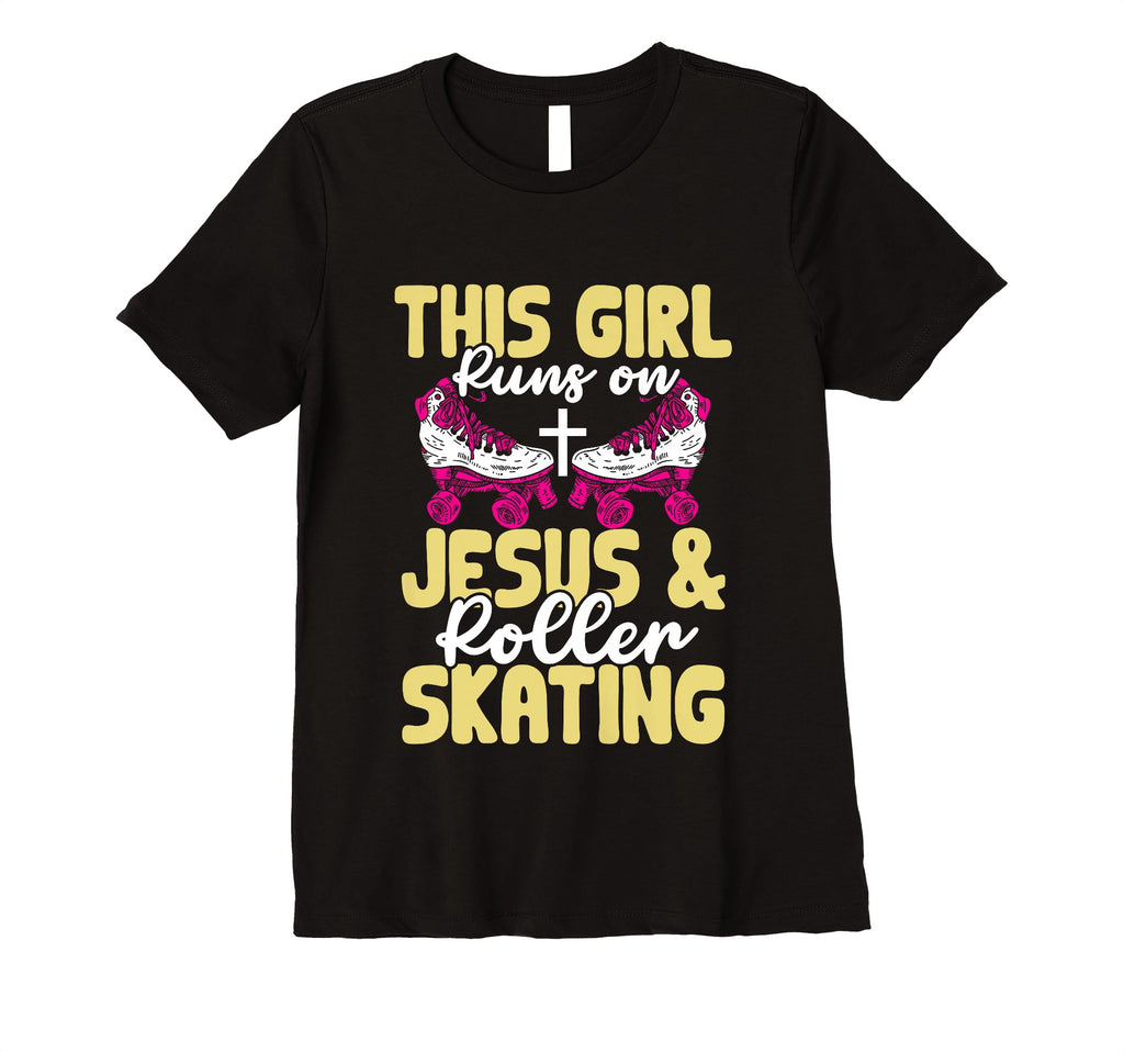 Rollerskate Runs Jesus And Roller T-Shirt - Unique Graphic for Adults - T-Shirt, Sweatshirt, Hoodie