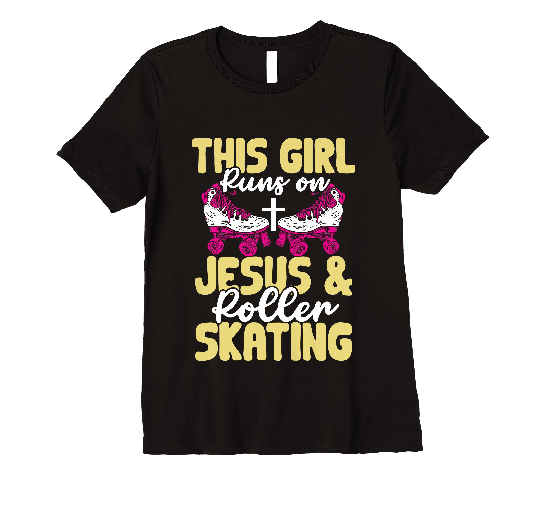 Rollerskate Runs Jesus And Roller T-Shirt - Unique Graphic for Adults - T-Shirt, Sweatshirt, Hoodie