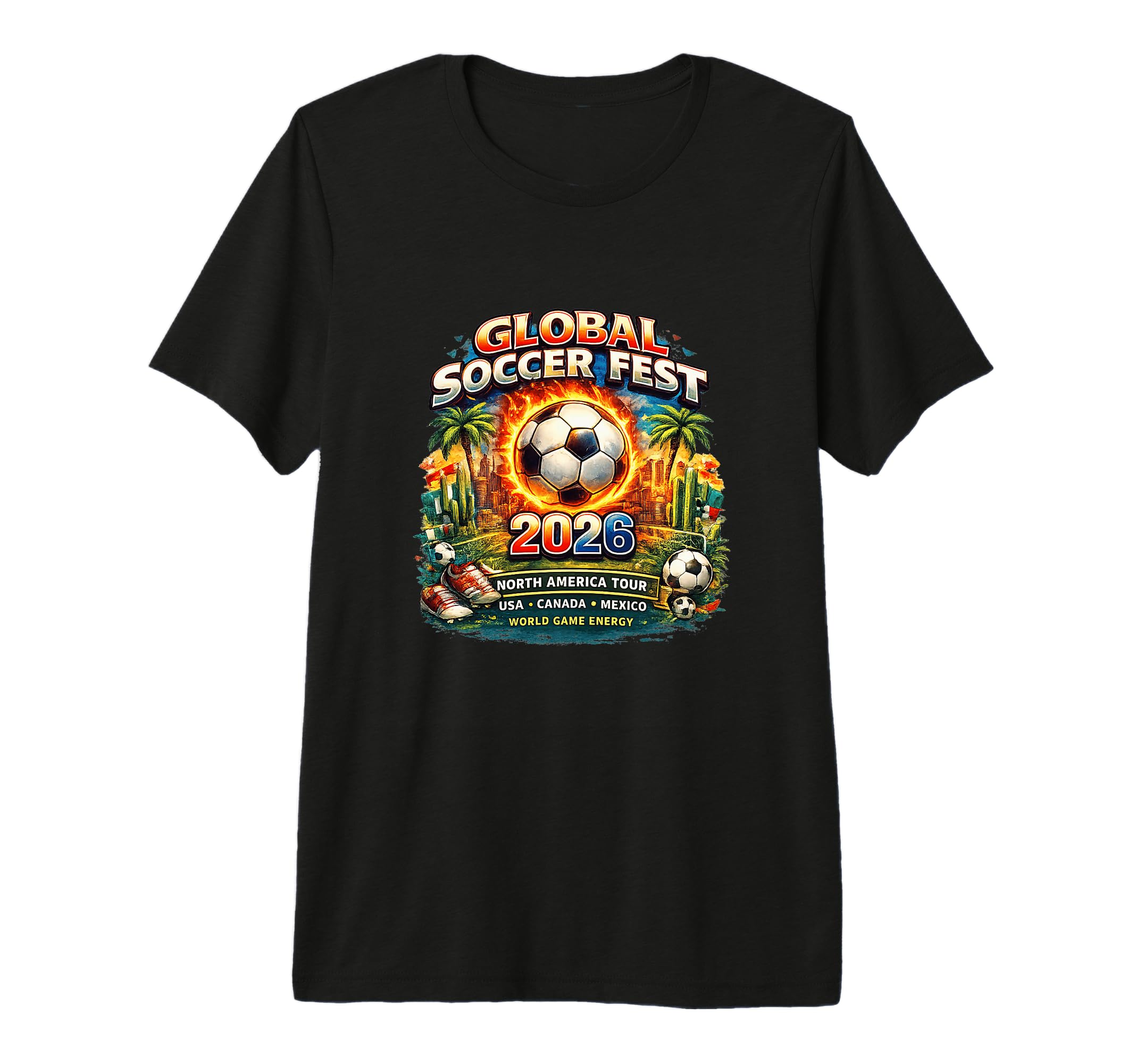 Mens Global Soccer Fest 2026 T-Shirt - Casual Everyday Wear for Adults - T-Shirt, Sweatshirt, Hoodie