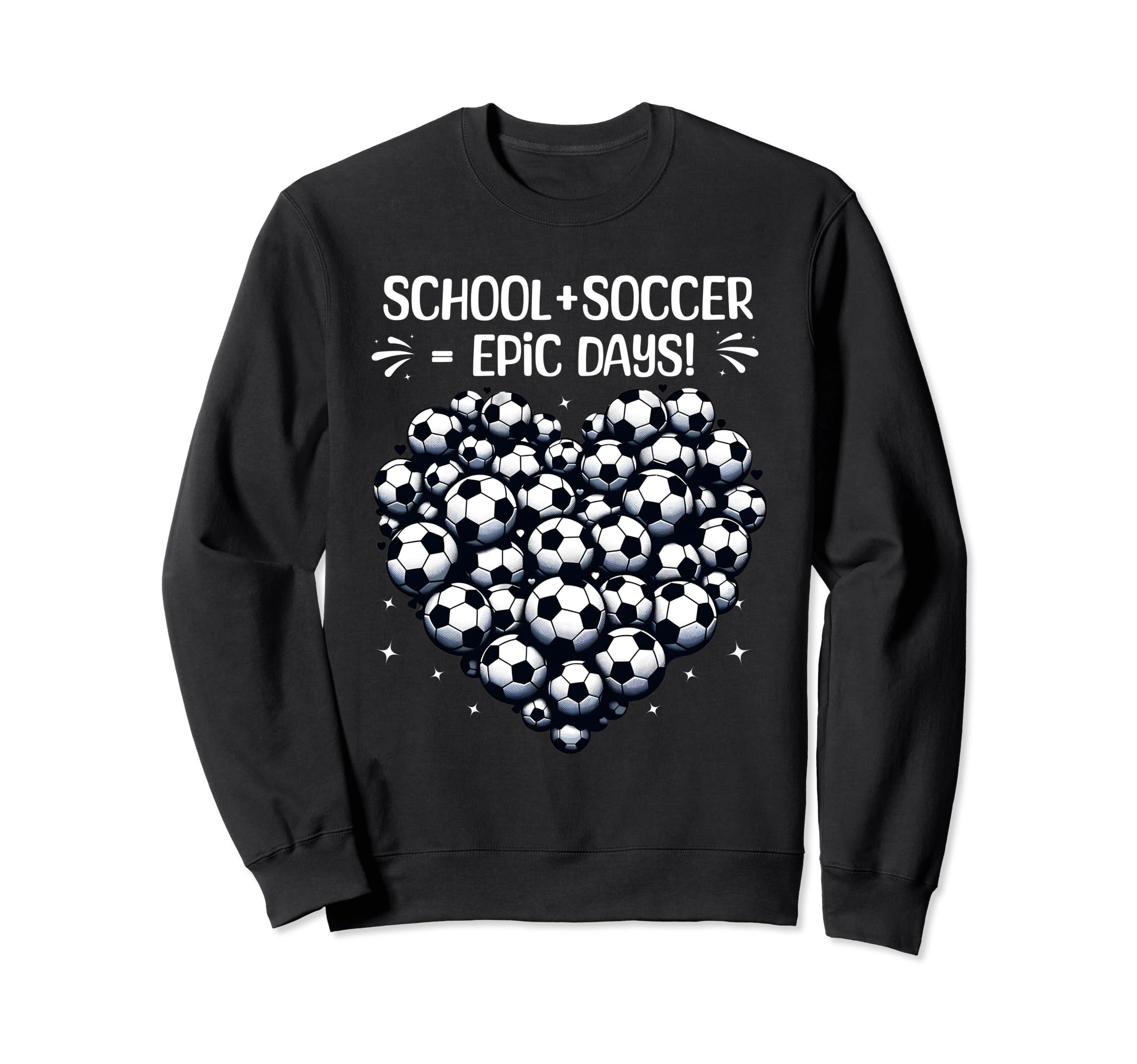 100 Days School Soccer Heart Love Sweatshirt - Graphic Print Men Women - T-Shirt, Sweatshirt, Hoodie