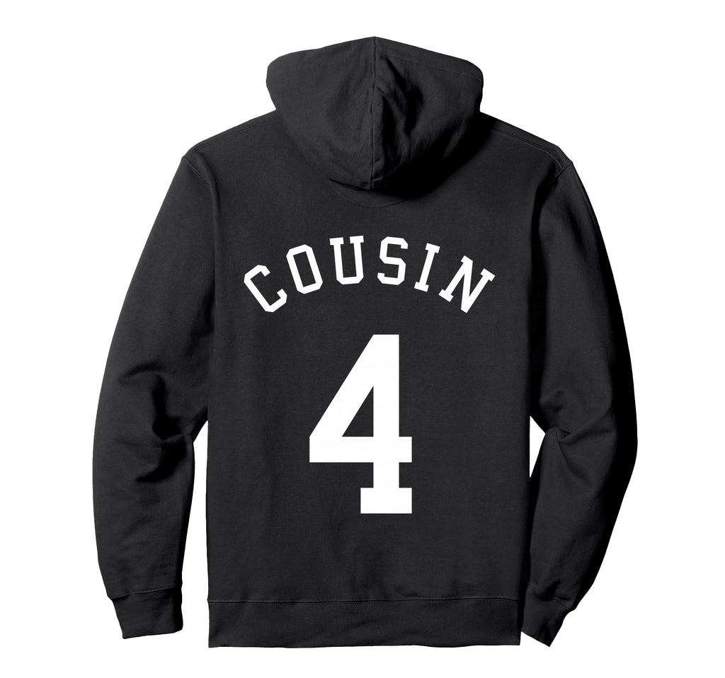 Cousin Team No 4 Football Soccer Hoodie - Aesthetic Graphic Unisex - T-Shirt, Sweatshirt, Hoodie