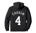 Cousin Team No 4 Football Soccer Hoodie - Aesthetic Graphic Unisex - T-Shirt, Sweatshirt, Hoodie