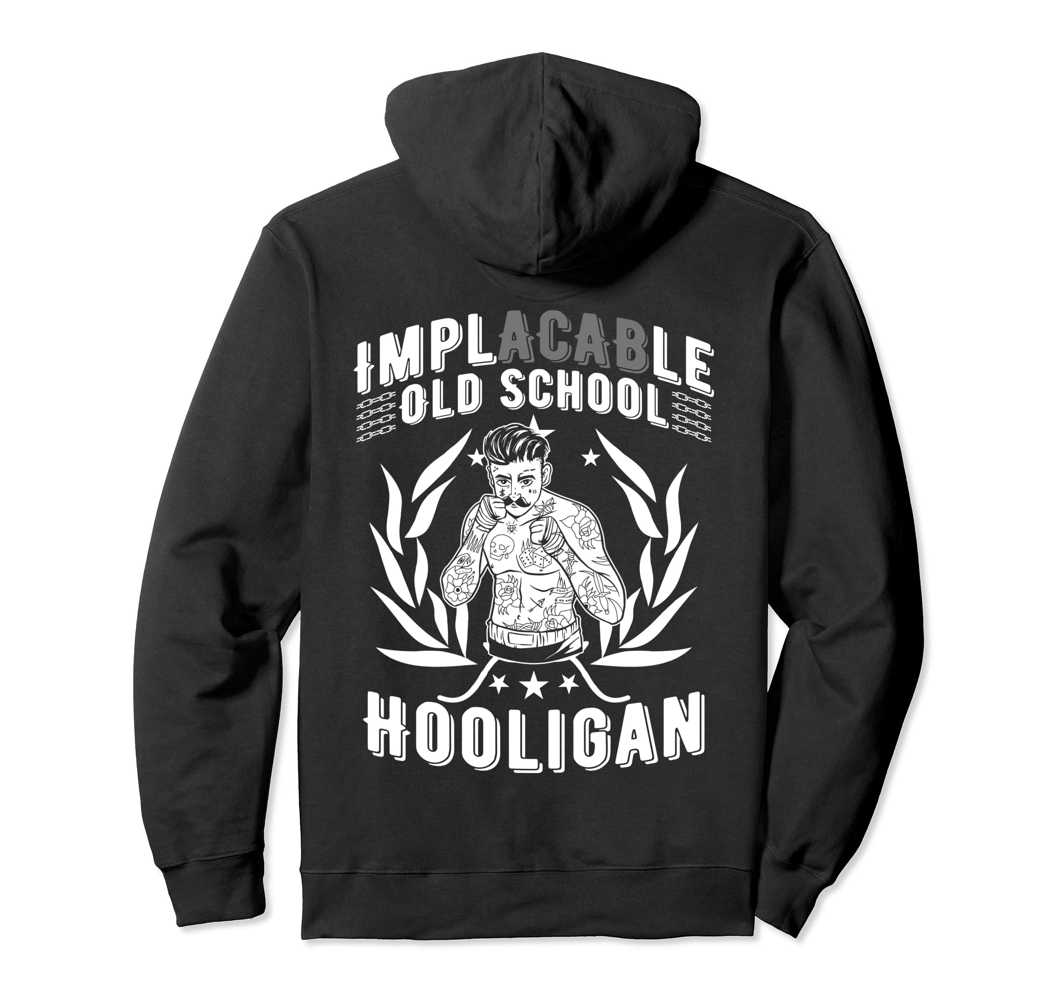 Hooligan Power Implacable Old School Hoodie - Minimalist Print Men Women - T-Shirt, Sweatshirt, Hoodie