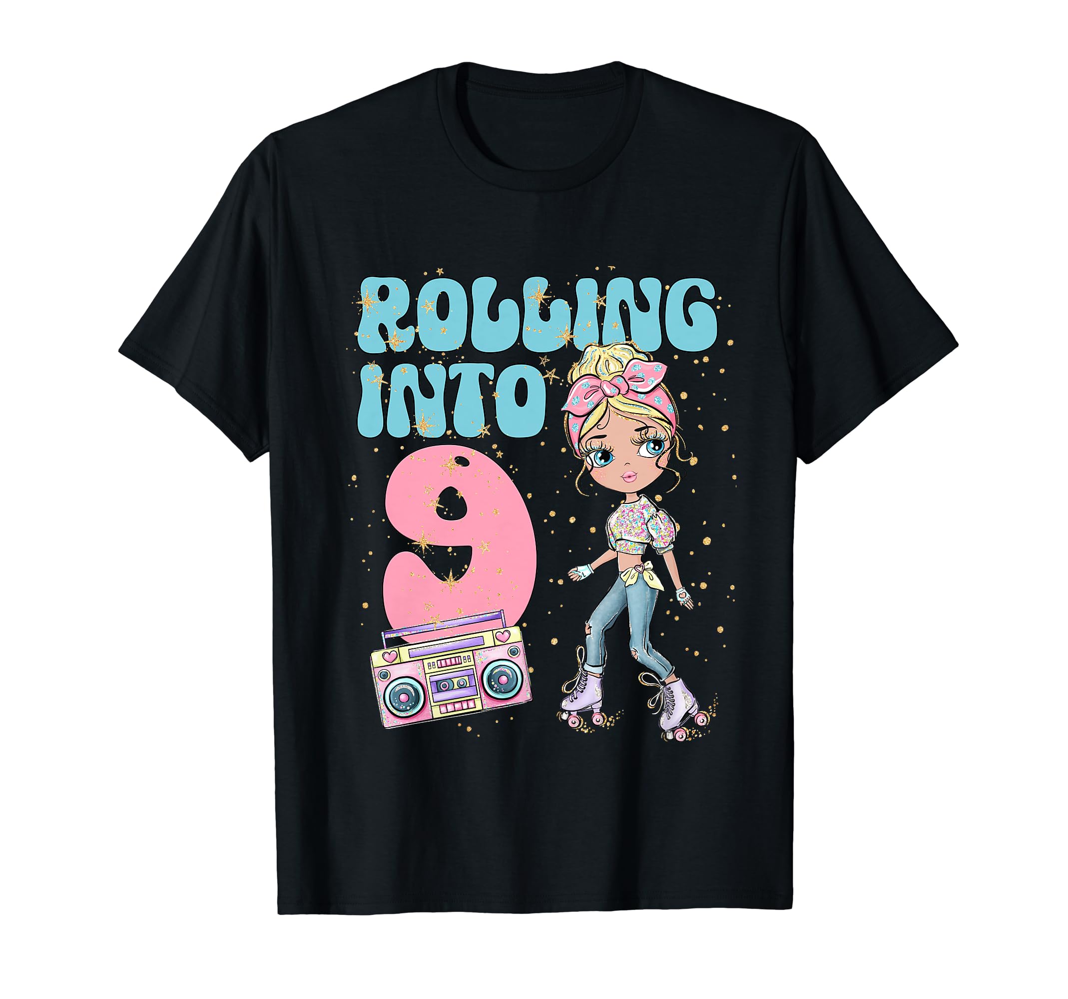 9Th Birthday Roller Skating Skate T-Shirt - Custom Art Print for Adults - T-Shirt, Sweatshirt, Hoodie
