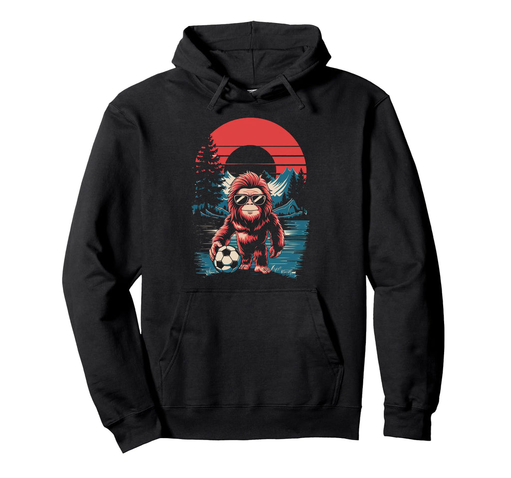 Funny Bigfoot Soccer Football Hoodie - Aesthetic Graphic for Adults - T-Shirt, Sweatshirt, Hoodie