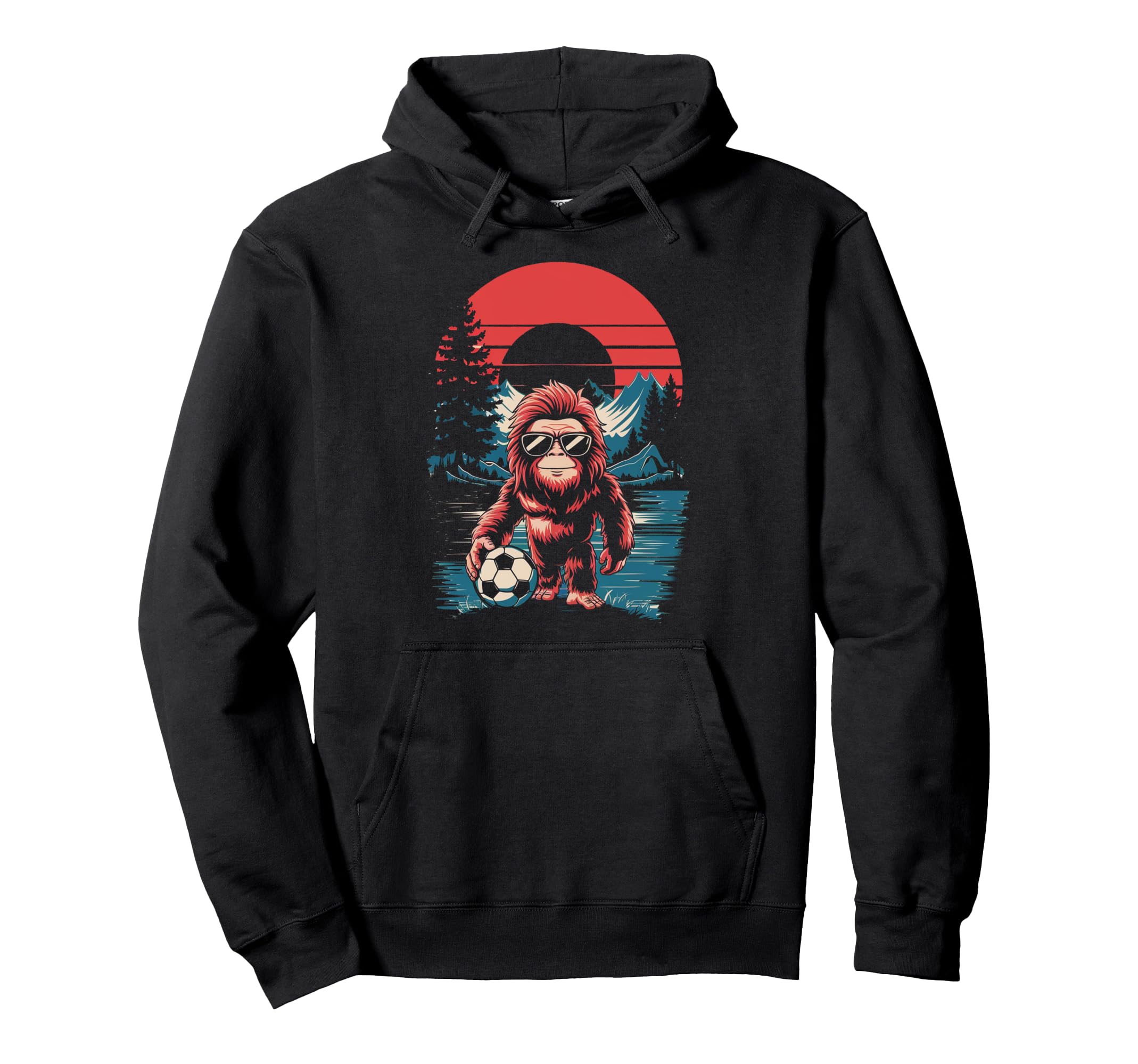 Funny Bigfoot Soccer Football Hoodie - Aesthetic Graphic for Adults - T-Shirt, Sweatshirt, Hoodie