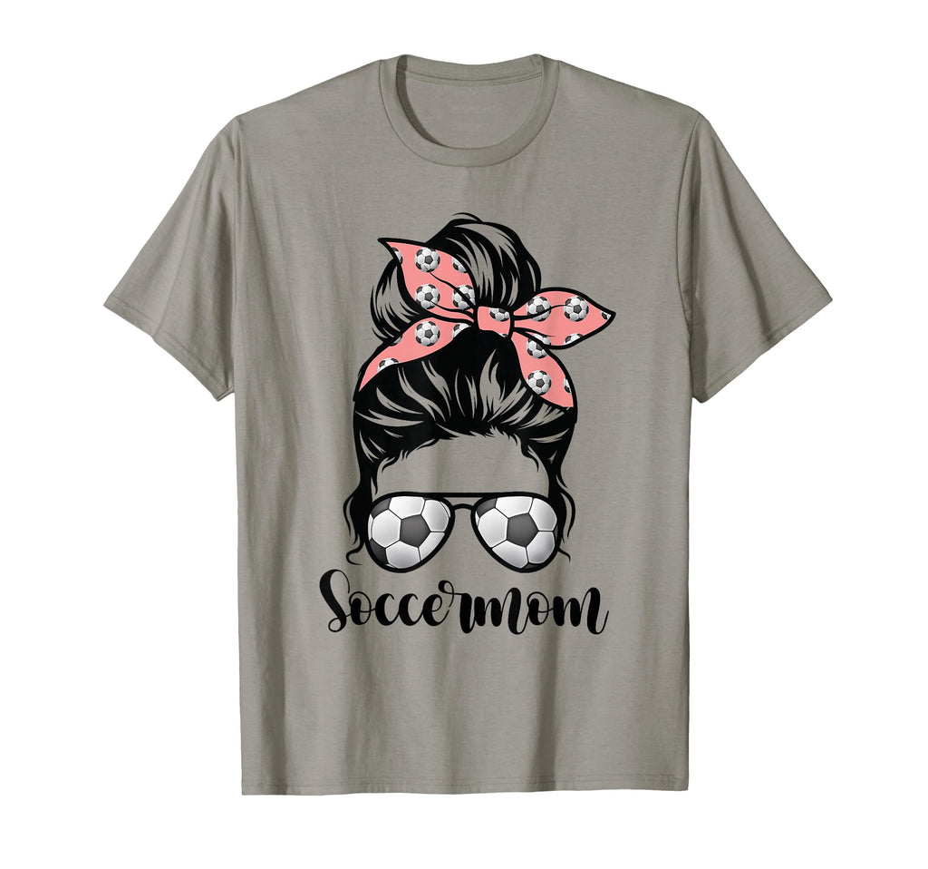 Soccer Mom Messy Bun Lovers Mother T-Shirt - Custom Art Print Men Women - T-Shirt, Sweatshirt, Hoodie