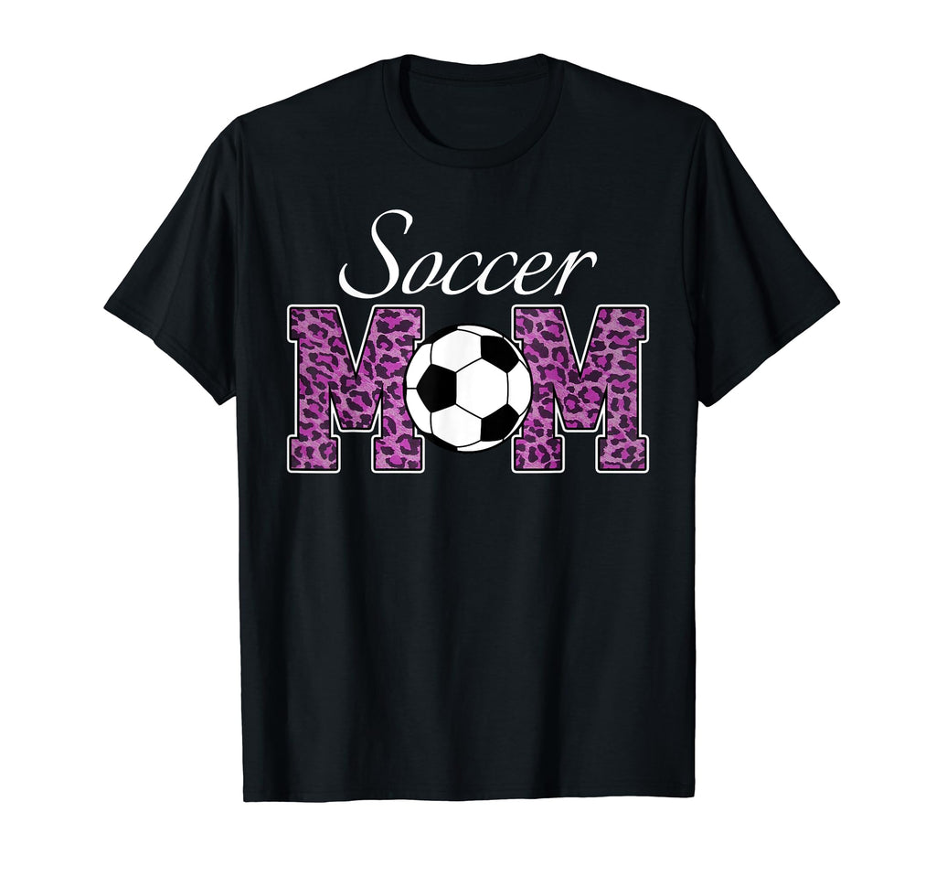 Soccer Mom Purple Leopard Funny Mothers T-Shirt - Minimalist Print Unisex - T-Shirt, Sweatshirt, Hoodie