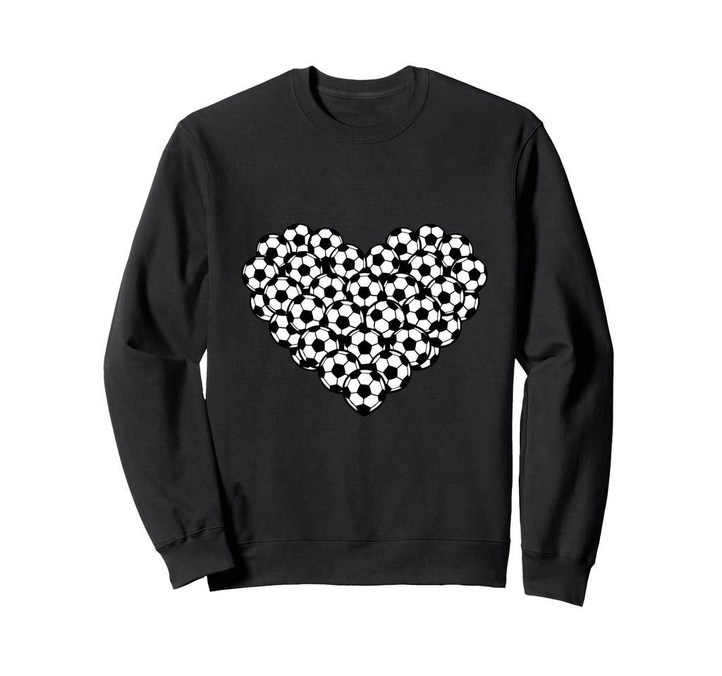 Heart Shaped Soccer Ball Pattern Sweatshirt - Streetwear Style for Adults - T-Shirt, Sweatshirt, Hoodie