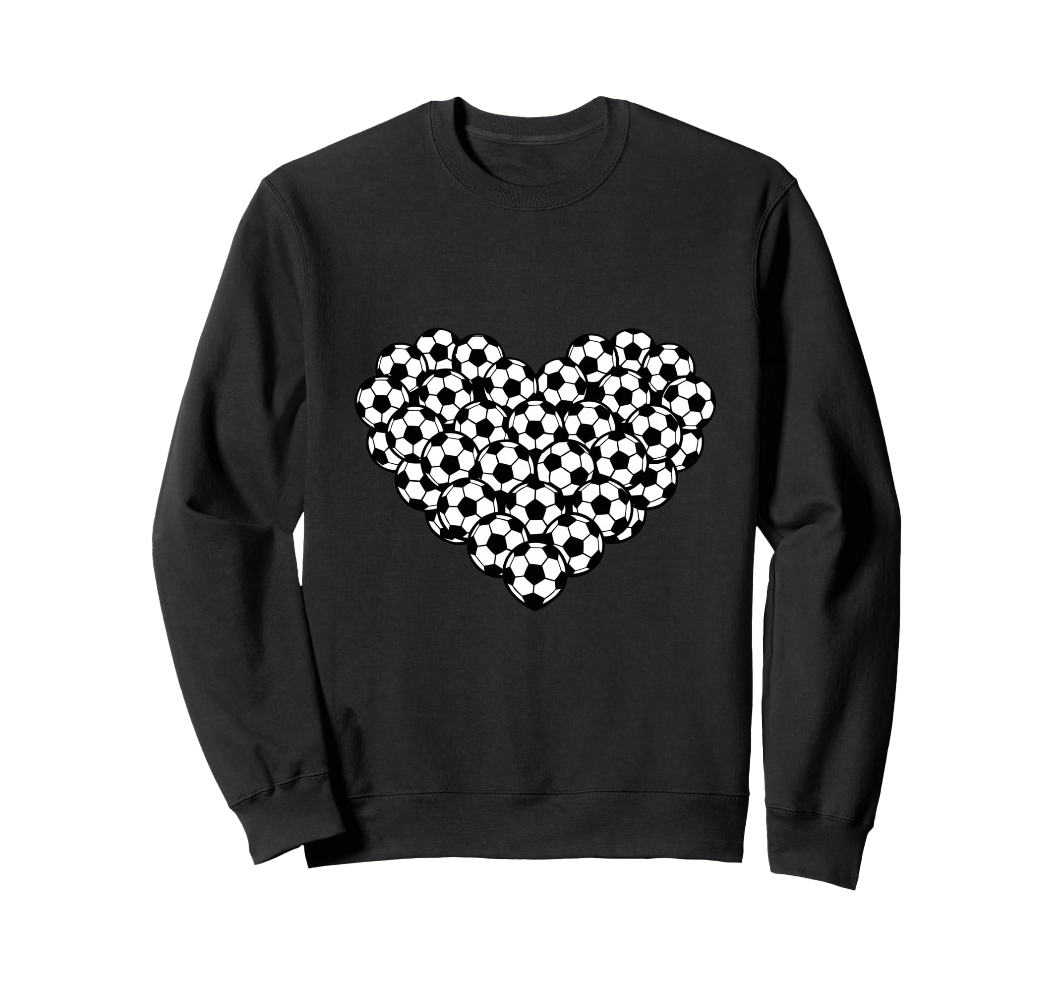 Heart Shaped Soccer Ball Pattern Sweatshirt - Streetwear Style for Adults - T-Shirt, Sweatshirt, Hoodie