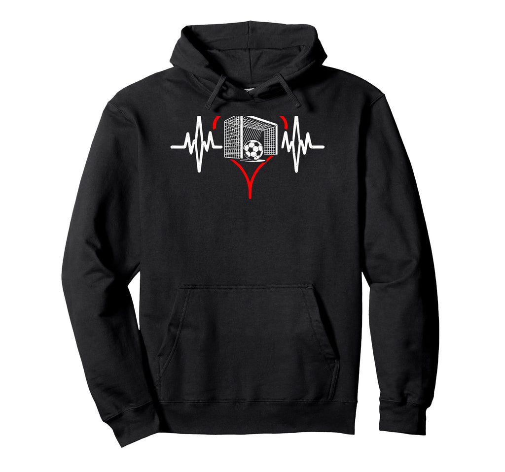 Heartbeat Soccer Football Player Hoodie - Unique Graphic Men Women - T-Shirt, Sweatshirt, Hoodie