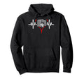 Heartbeat Soccer Football Player Hoodie - Unique Graphic Men Women - T-Shirt, Sweatshirt, Hoodie