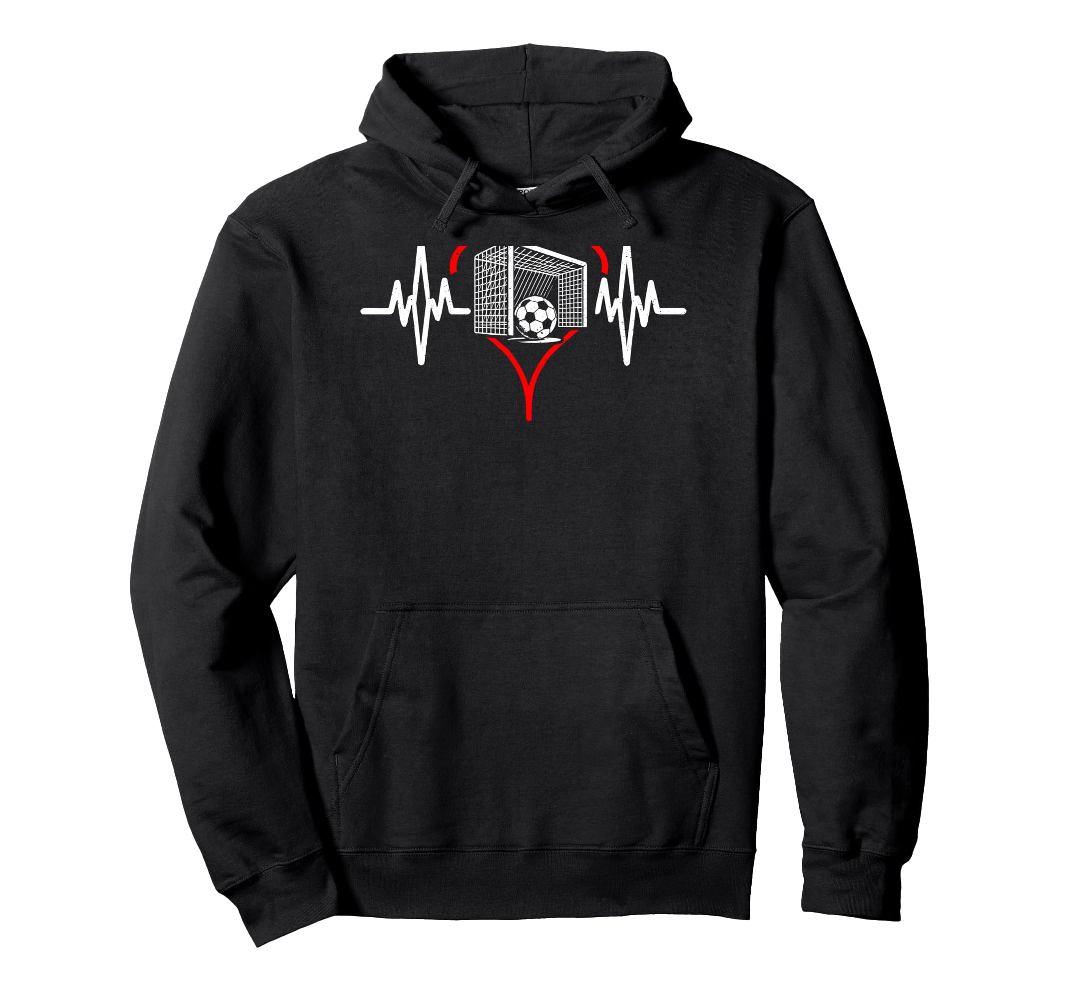 Heartbeat Soccer Football Player Hoodie - Unique Graphic Men Women - T-Shirt, Sweatshirt, Hoodie