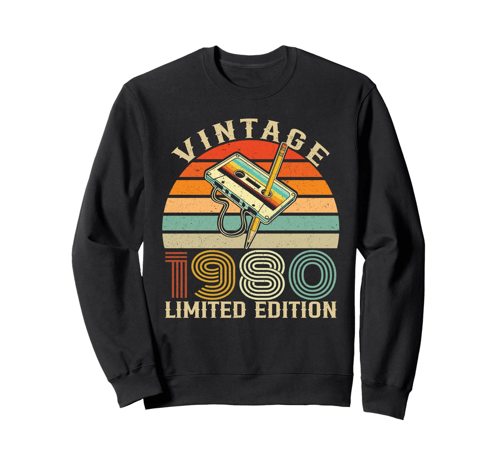 1980 Birthday Cassette Tape Sweatshirt - Unique Graphic for Adults - T-Shirt, Sweatshirt, Hoodie