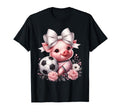 Pig White Coquette Bow Soccer Pig T-Shirt - Fun Novelty Design for Adults - T-Shirt, Sweatshirt, Hoodie