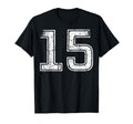 Sports Team White Number 15 T-Shirt - Trendy Graphic Unisex - T-Shirt, Sweatshirt, Hoodie