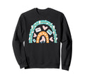 Roller Skating Skate Rainbow Heart Sweatshirt - Unique Graphic Unisex - T-Shirt, Sweatshirt, Hoodie
