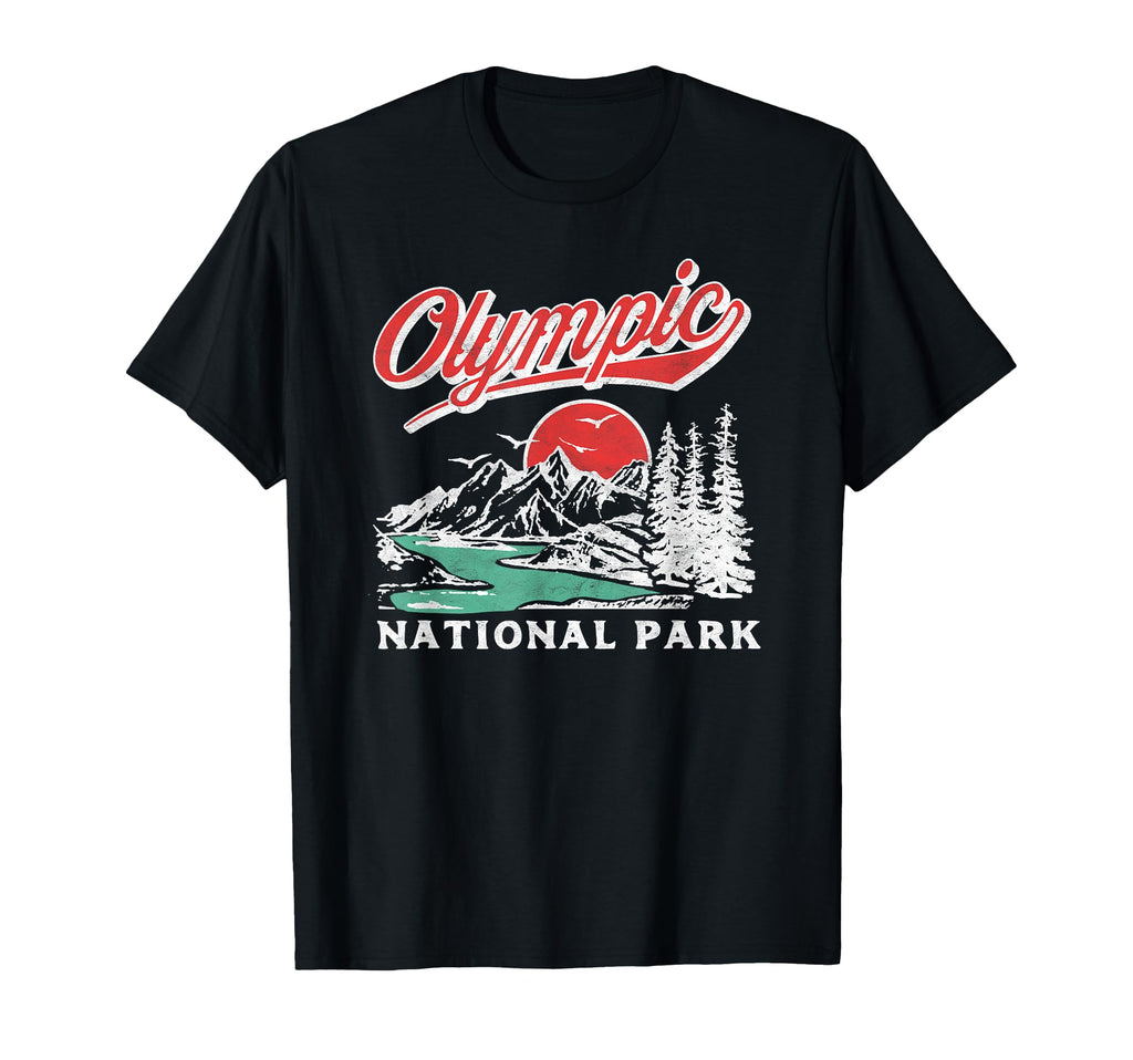 Olympic National Park 80S Mountains T-Shirt - Trendy Graphic for Adults - T-Shirt, Sweatshirt, Hoodie
