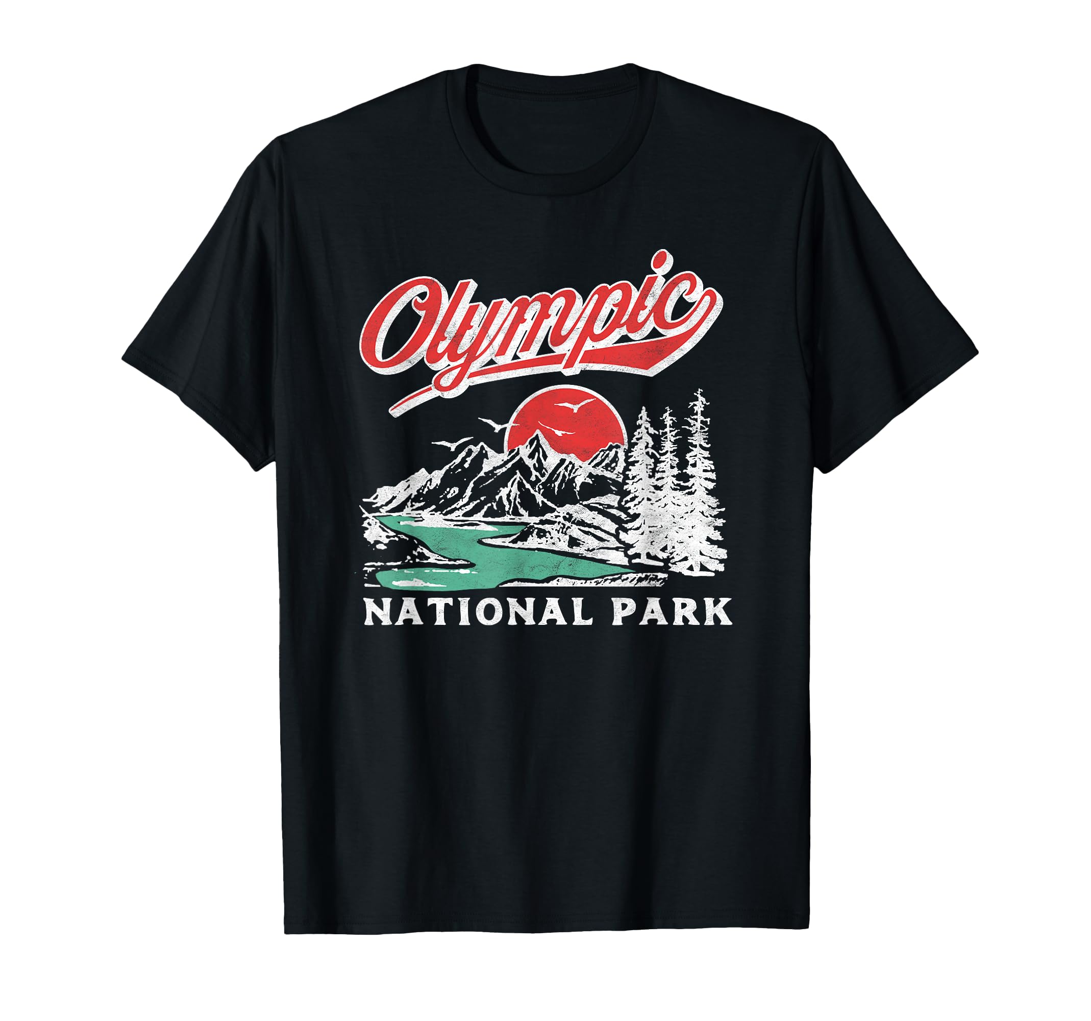 Olympic National Park 80S Mountains T-Shirt - Trendy Graphic for Adults - T-Shirt, Sweatshirt, Hoodie
