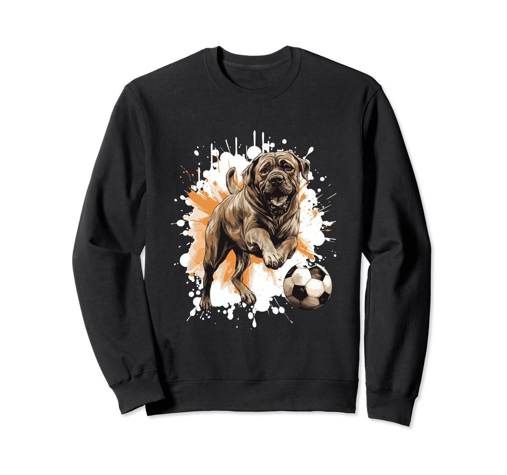 Mastiff Dog Playing Soccer Funny Sweatshirt - Aesthetic Graphic Men Women - T-Shirt, Sweatshirt, Hoodie