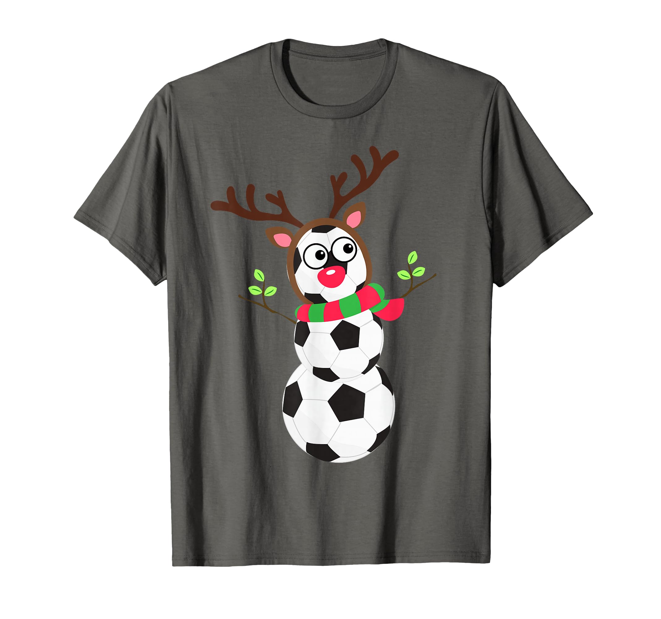 Soccer Balls Snowman Winter Sports Team T-Shirt - Graphic Print for Adults - T-Shirt, Sweatshirt, Hoodie