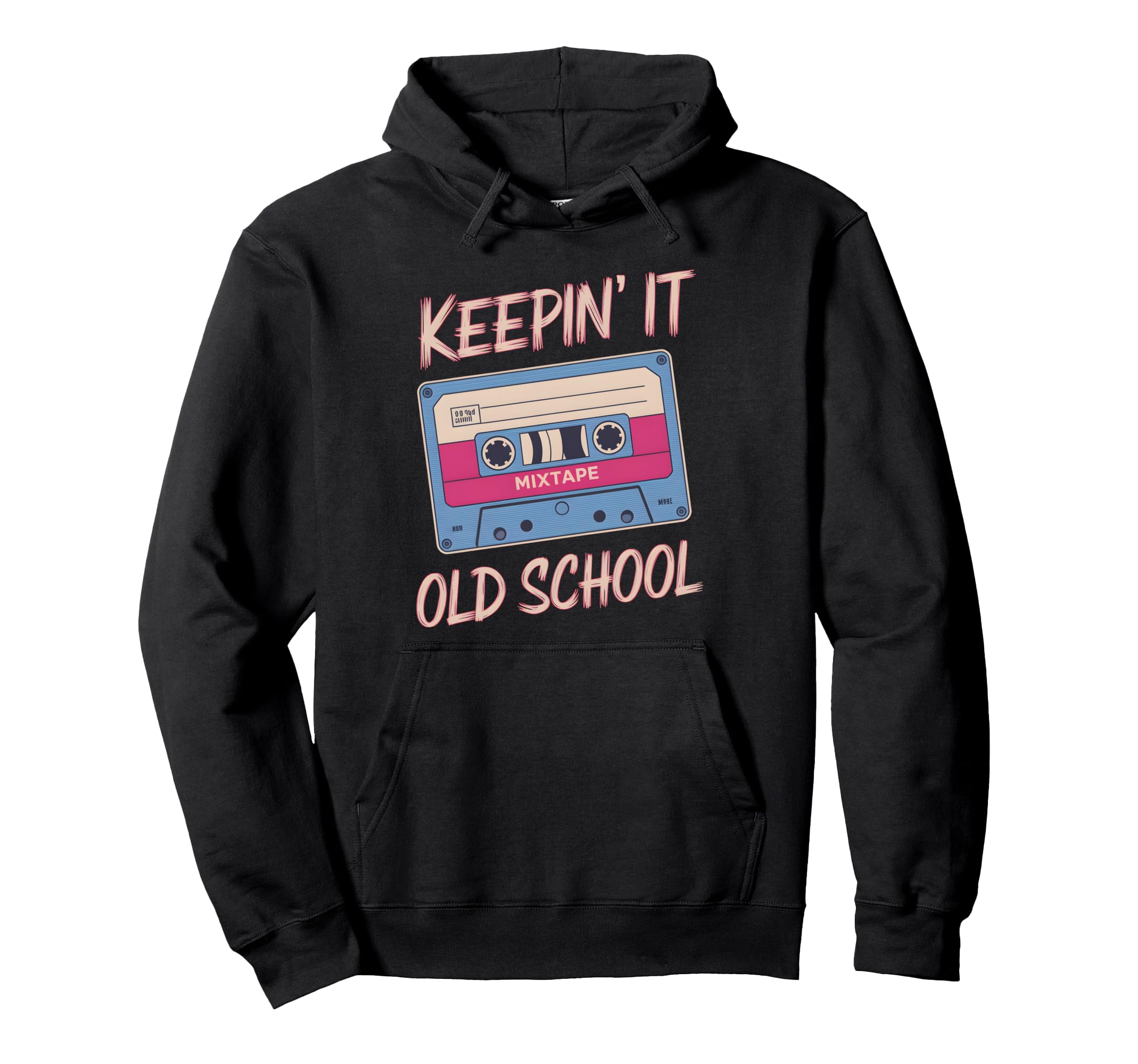 Old School Hip Hop 80S 90S Cassette Hoodie - Fun Novelty Design for Adults - T-Shirt, Sweatshirt, Hoodie