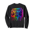 Dripping Paint Boombox Old School Sweatshirt - Minimalist Print for Adults - T-Shirt, Sweatshirt, Hoodie