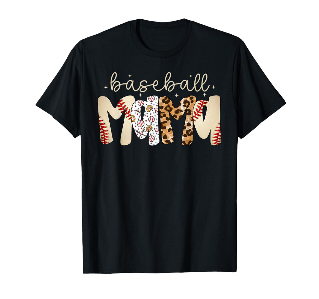 Baseball Mama Leopard Baseball Mom T-Shirt - Minimalist Print Unisex - T-Shirt, Sweatshirt, Hoodie