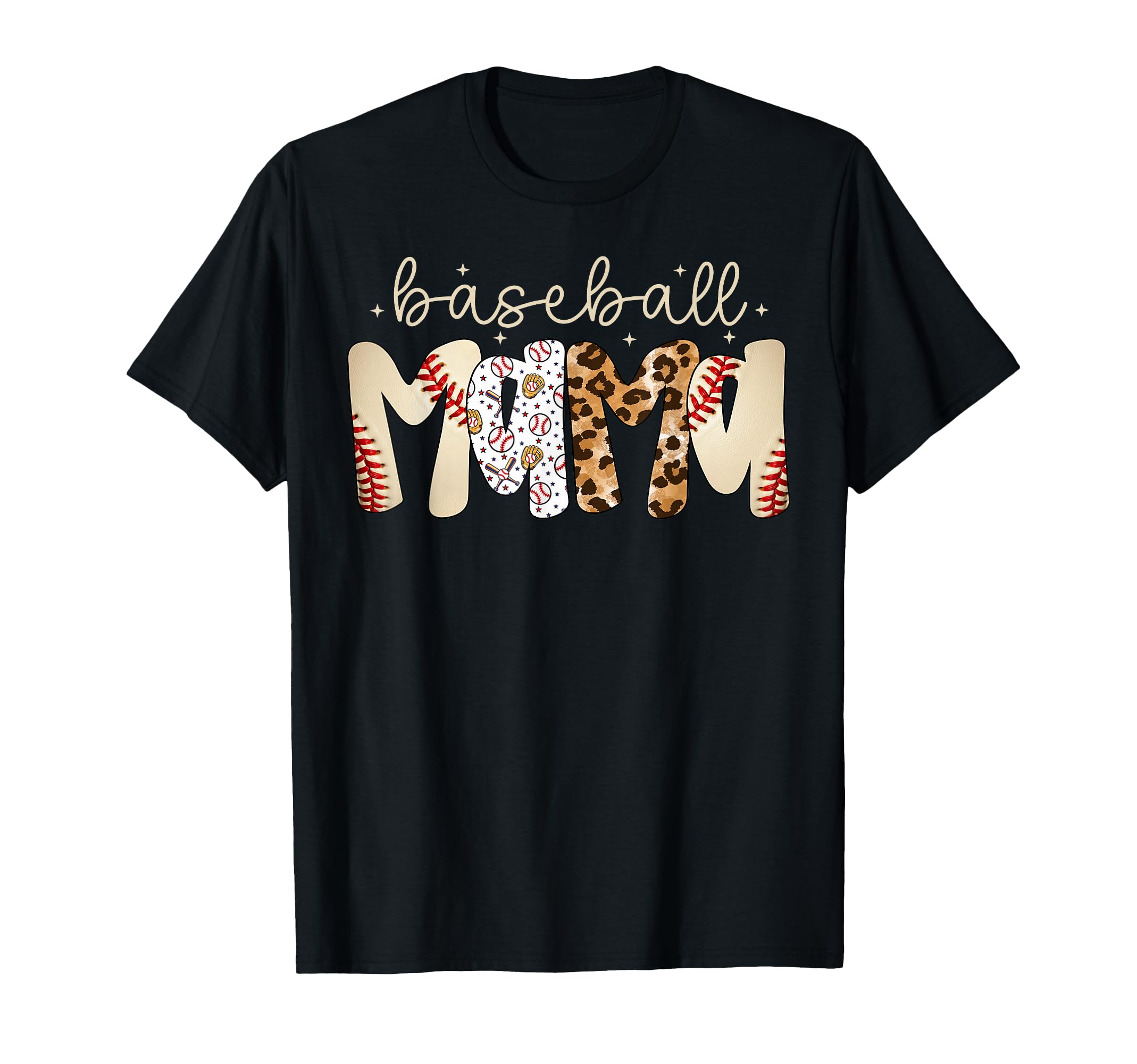 Baseball Mama Leopard Baseball Mom T-Shirt - Minimalist Print Unisex - T-Shirt, Sweatshirt, Hoodie