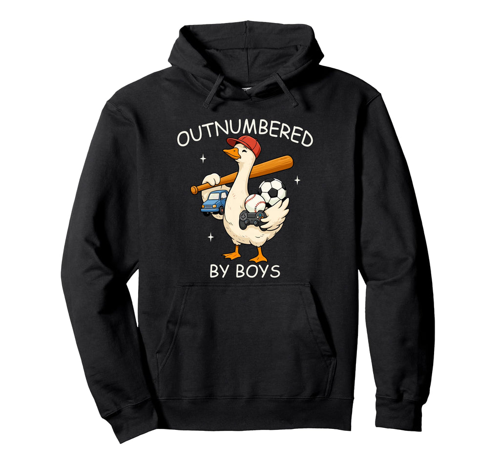 Outnumbered Goose Mothers Day Mom Life Hoodie - Minimalist Print Men Women - T-Shirt, Sweatshirt, Hoodie