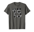 Soccer Number 15 Soccer 15 Jersey T-Shirt - Custom Art Print for Adults - T-Shirt, Sweatshirt, Hoodie