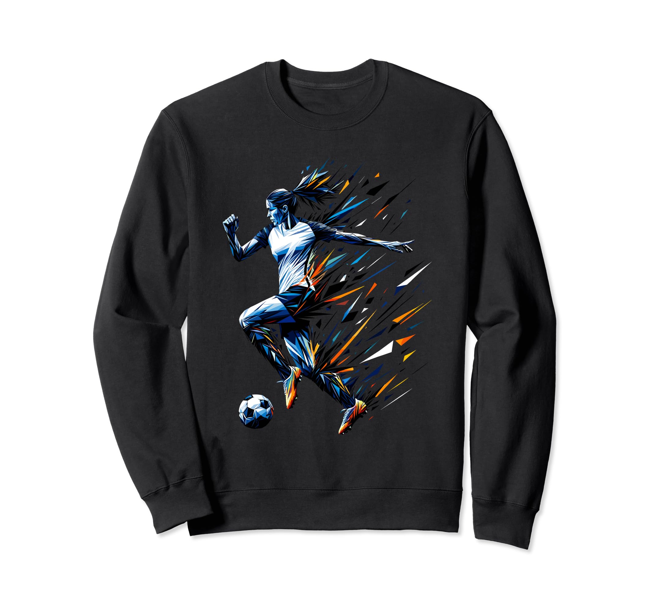 Polygon Art Soccer Sport Player Sweatshirt - Trendy Graphic Men Women - T-Shirt, Sweatshirt, Hoodie