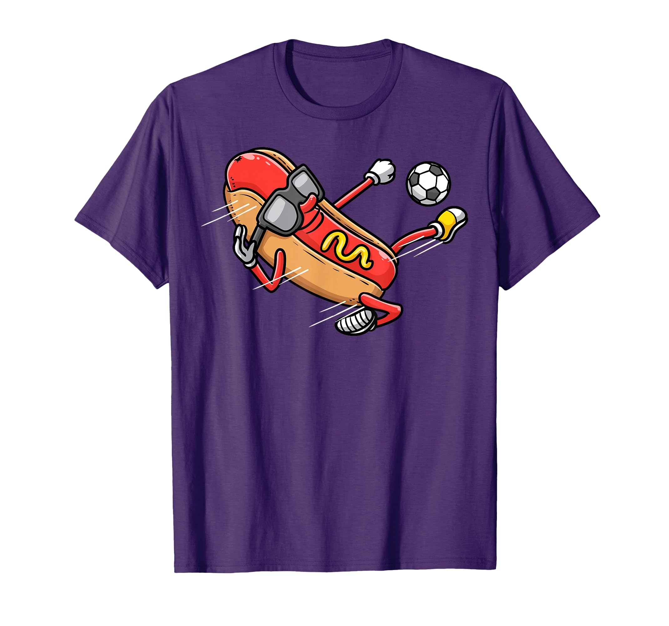 Soccer Player Hotdog Hot Dogs Playing T-Shirt - Novelty Apparel Men Women - T-Shirt, Sweatshirt, Hoodie
