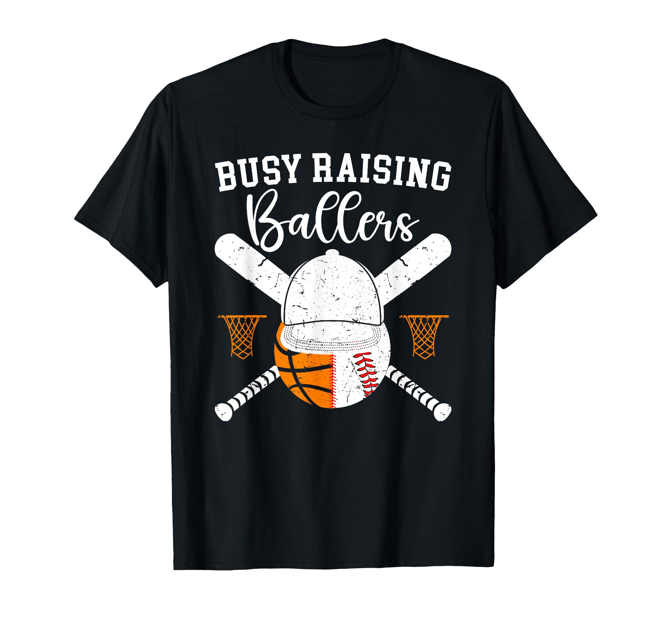 Busy Raising Ballers Basketball T-Shirt - Casual Everyday Wear for Adults - T-Shirt, Sweatshirt, Hoodie
