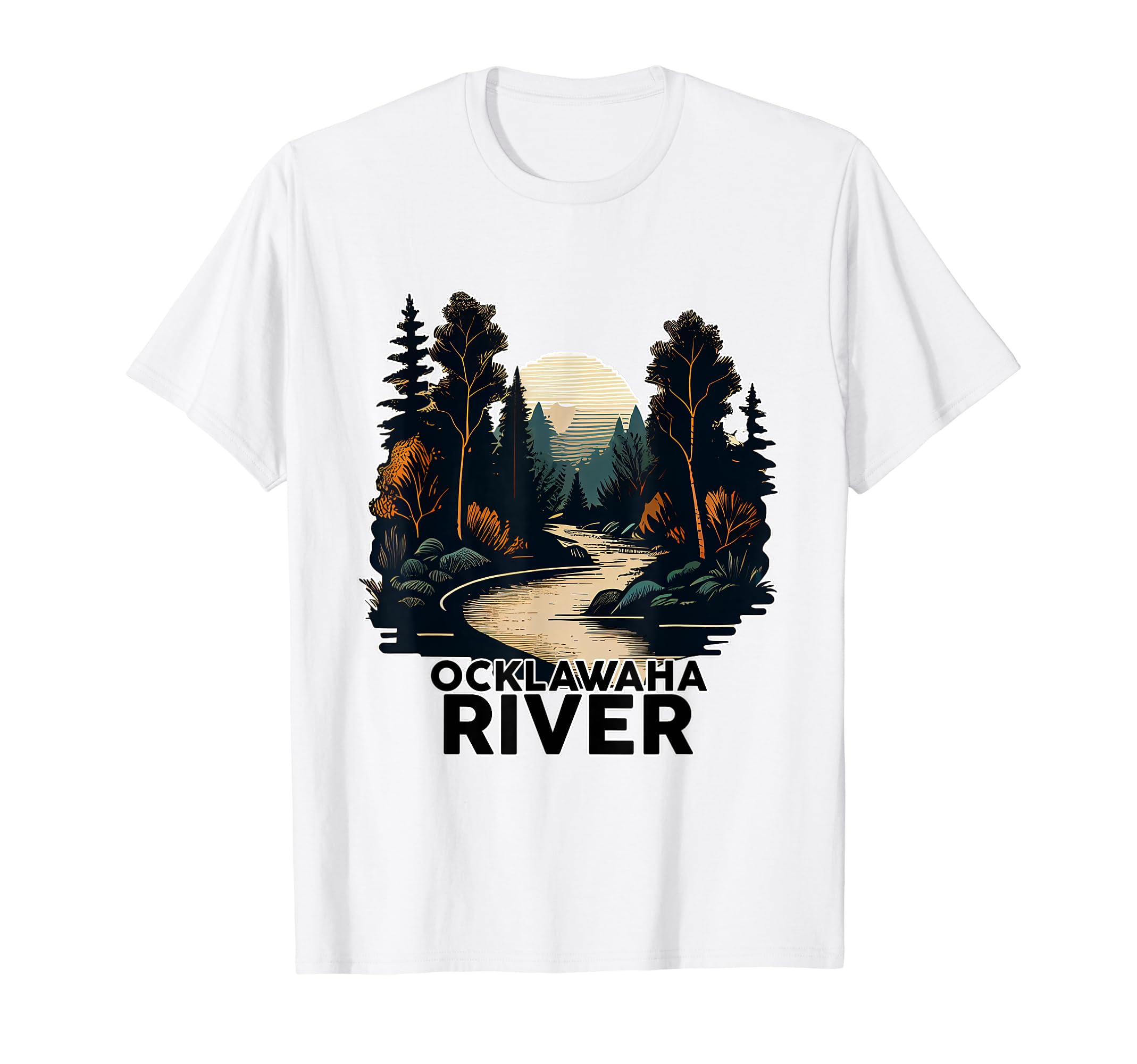 Ocklawaha River Minimalist River T-Shirt - Minimalist Print Men Women - T-Shirt, Sweatshirt, Hoodie